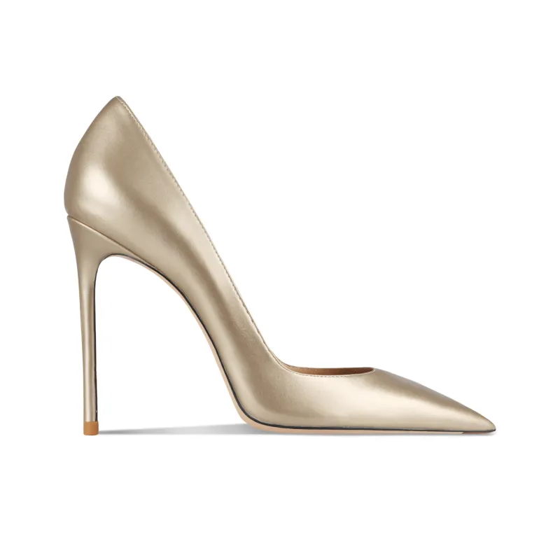 Suyymakk Slim Heel High Heels Women's Gold-1