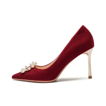 Ainer cat Slim Heel High Heels 8cm Women's Red