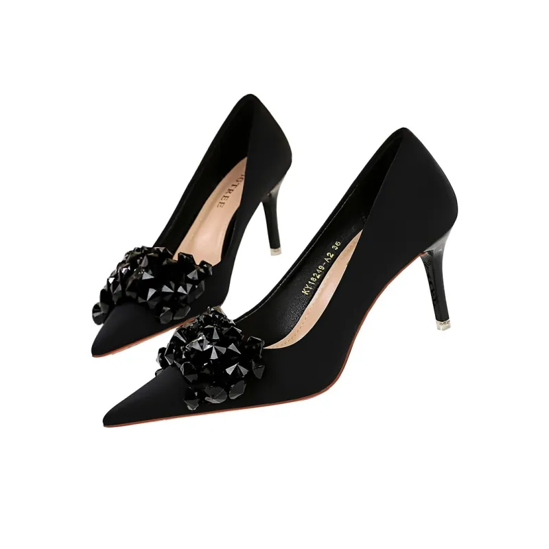 QITUMAUL Slim Heel High Heels Women's-11