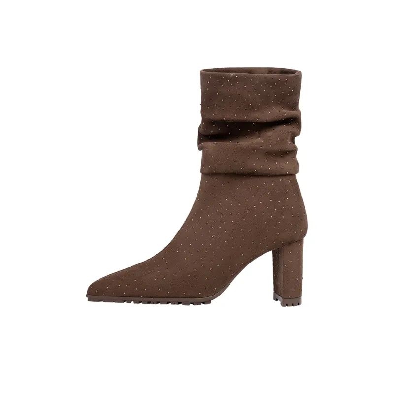 WUDASHU Slouchy Boots Ankle Boots 7CM Women's-5