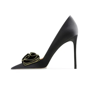 Ganxiaojie Slim Heel High Heels Women's Black