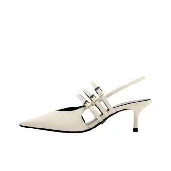 ZARA Slim Heel High Heels Women's Light Beige Yellow