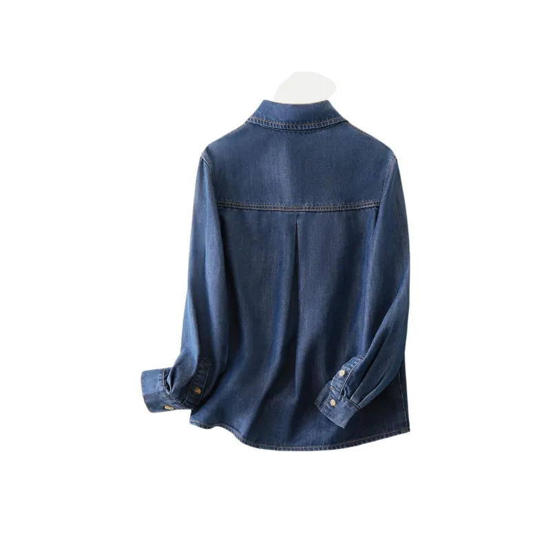 IHIMI Shirts Women's Denim Blue-2