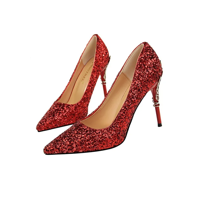 QITUMAUL Slim Heel High Heels 9.5cm Women's-2
