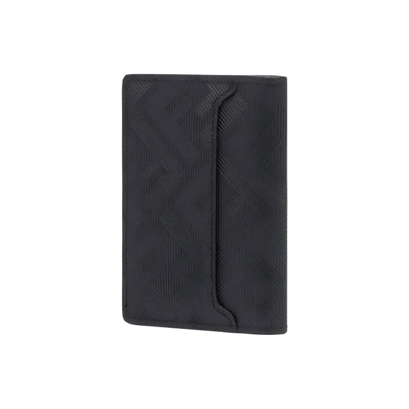 FENDI Calfskin Money Clip Card Holder Men's Black-1