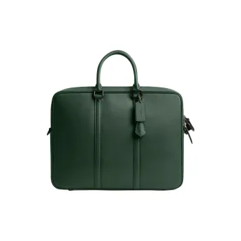 COACH Metropolitan Glove Tanned Leather Laptop Bag Tubas Women's Hunter Green Color