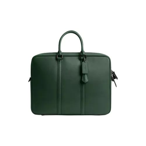 COACH Metropolitan Glove Tanned Leather Laptop Bag Large Size Women's Hunter Green Color