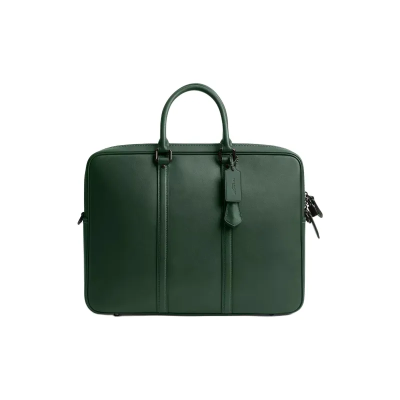 COACH Metropolitan Glove Tanned Leather Laptop Bag Tubas Women's Hunter Green Color-0