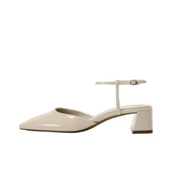 ZARA High Heels 4cm Women's Beige Yellow