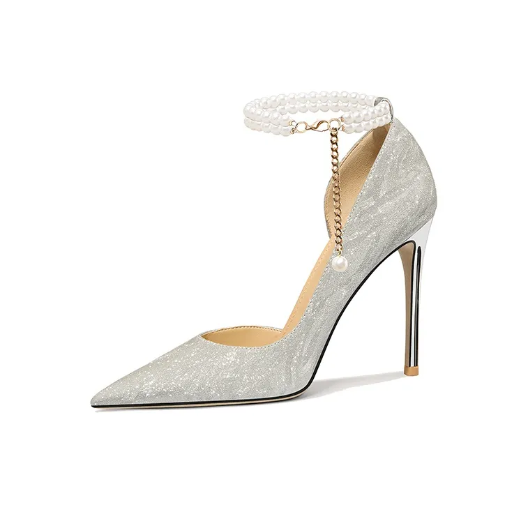 Lily Wei Romantic Galaxy Slim Heel High Heels 10cm Women's Silver-0