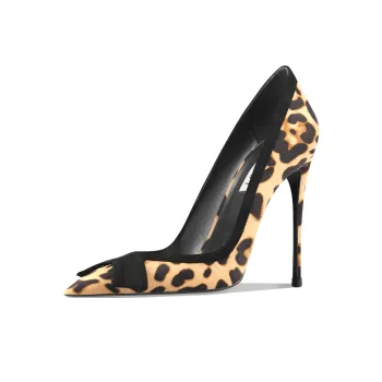 Suyymakk Slim Heel High Heels Women's Leopard Print