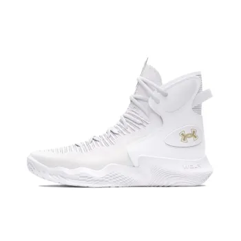 Under Armour Highlight Anti Slip Wear Resistant High Top Training Shoes Women's White Gold