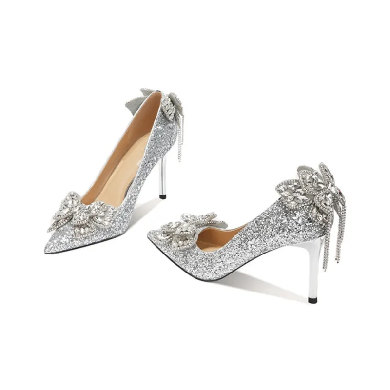 MCKP High Heels Women's Silver/Champagne-2