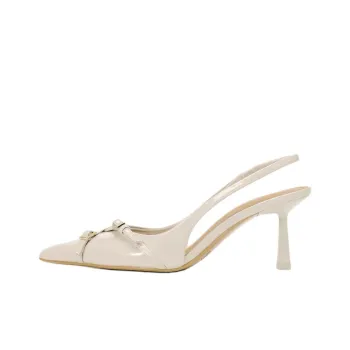 ZARA Slim Heel High Heels 7cm Women's Beige