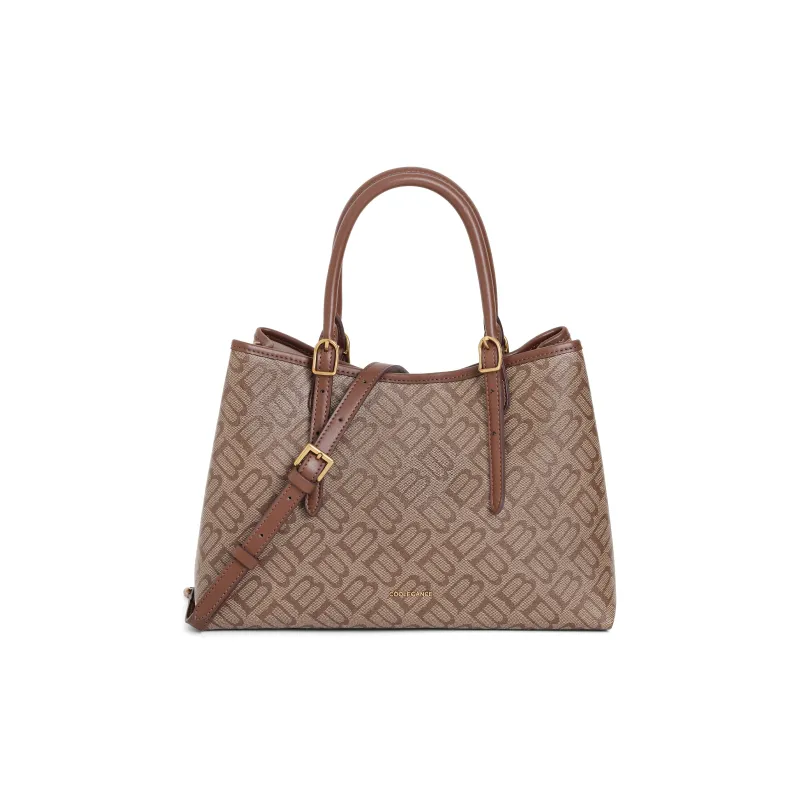 BELLE Artificial Leather Tote Bag, Shopping Bag, Handbag Tubas Women's Apricot/Coffee-5
