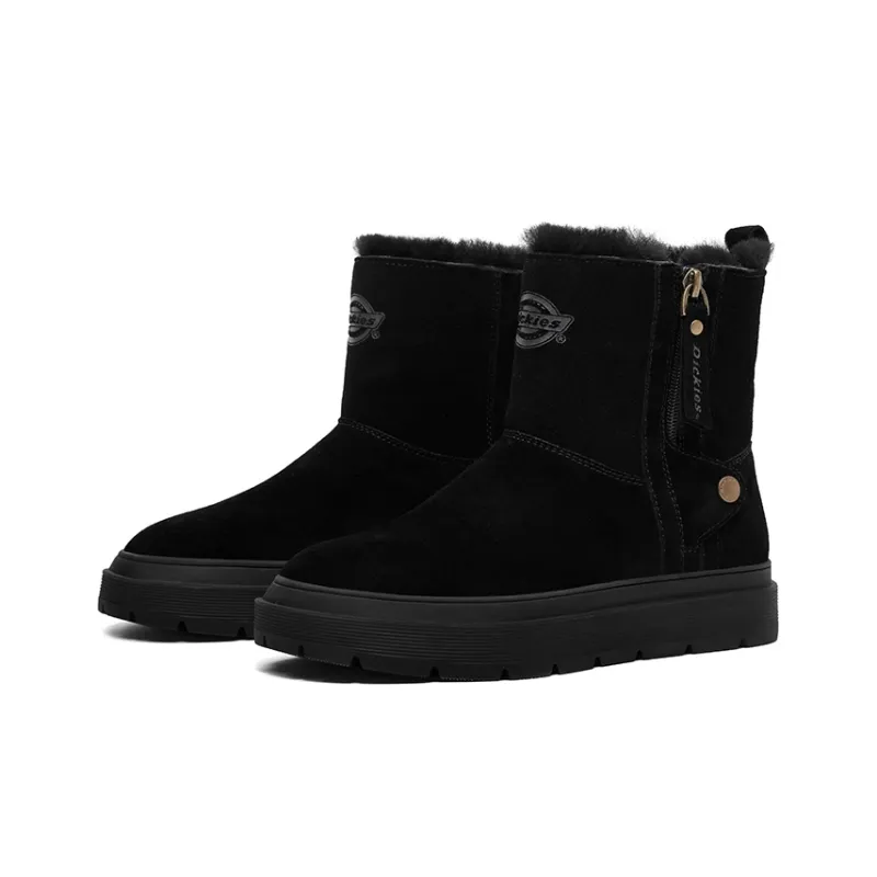 Dickies Fashion Warm Wear-Resistant Slip-Resistant Coverage 13.5cm Snow Boots Women's Black-4