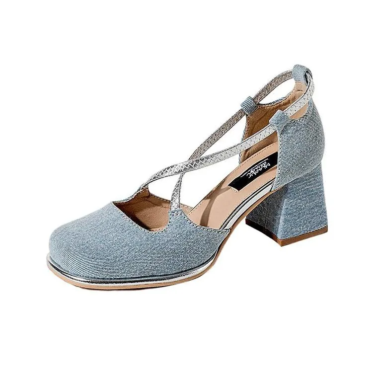 Wonderful Couple Chunky Heel High Heels 6cm Women's-1