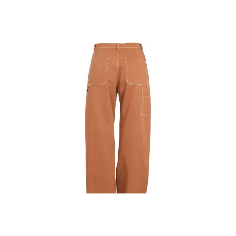 Stella McCartney High Waist Buckle Detailed Straight Leg Trousers-5