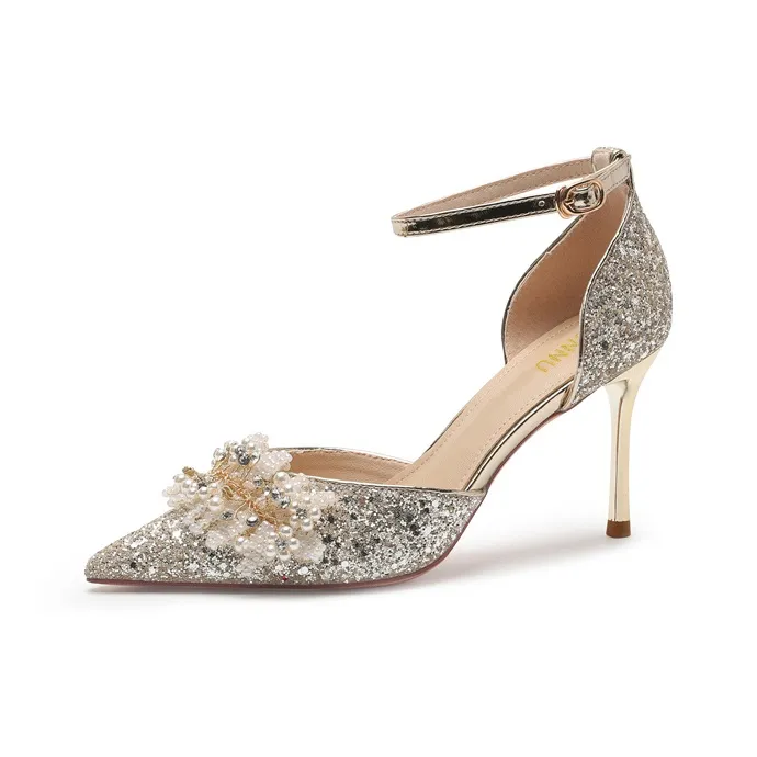 Dunnu High Heels Women's Silver/Gold-4