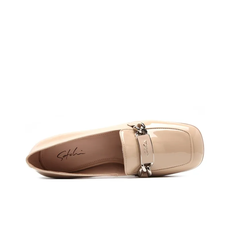 Satchi Block Heel High Heels Women's Nude-3