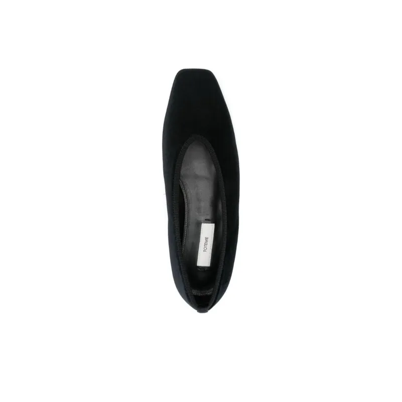 TOTEME Minimalist Velvet Ballerina Shoes Women's-4