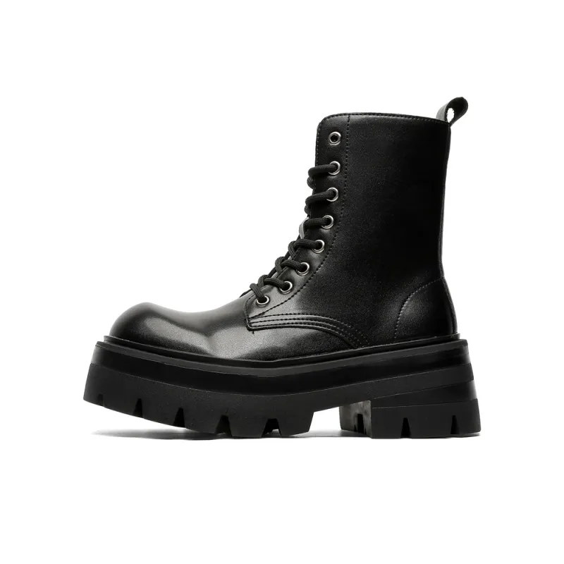 V05 Paris Platform Derby Martin Boots, Unisex Ankle Boots, British Style Big Head Biker Boots, Western High Top Shoes-0