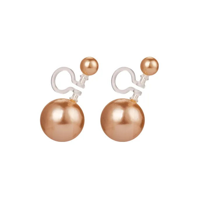 Yiru Round Bead Clip On Earrings Women's-0