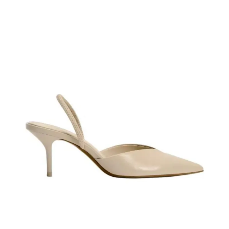 ZARA Slim Heel High Heels 8cm Women's Light Beige Yellow-1
