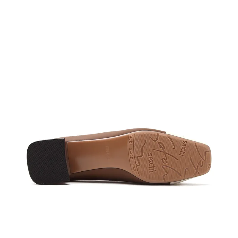 Satchi Block Heel High Heels 4cm Women's Brown-5