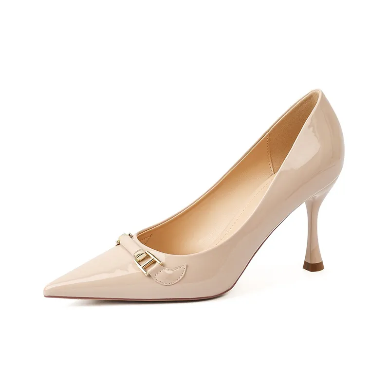 Qiandongmeili Slim Heel High Heels 8cm Women's-4