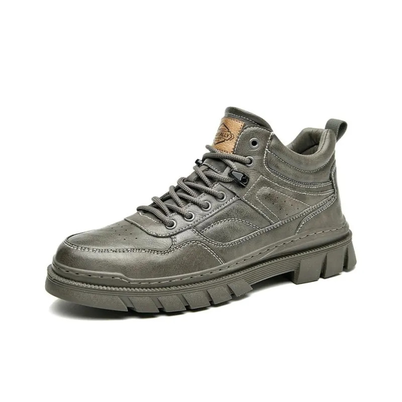 HLA Ankle Boots Men Black/Gray-3
