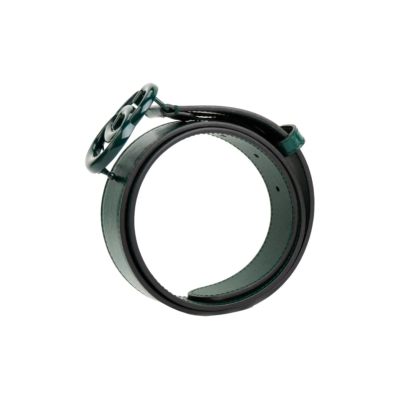 GUCCI Leather Belts Men's Green Width 3CM-2
