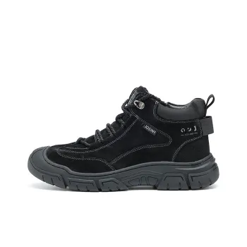 JOSINY Men's Fleece Lined Ankle Boots Men's Black