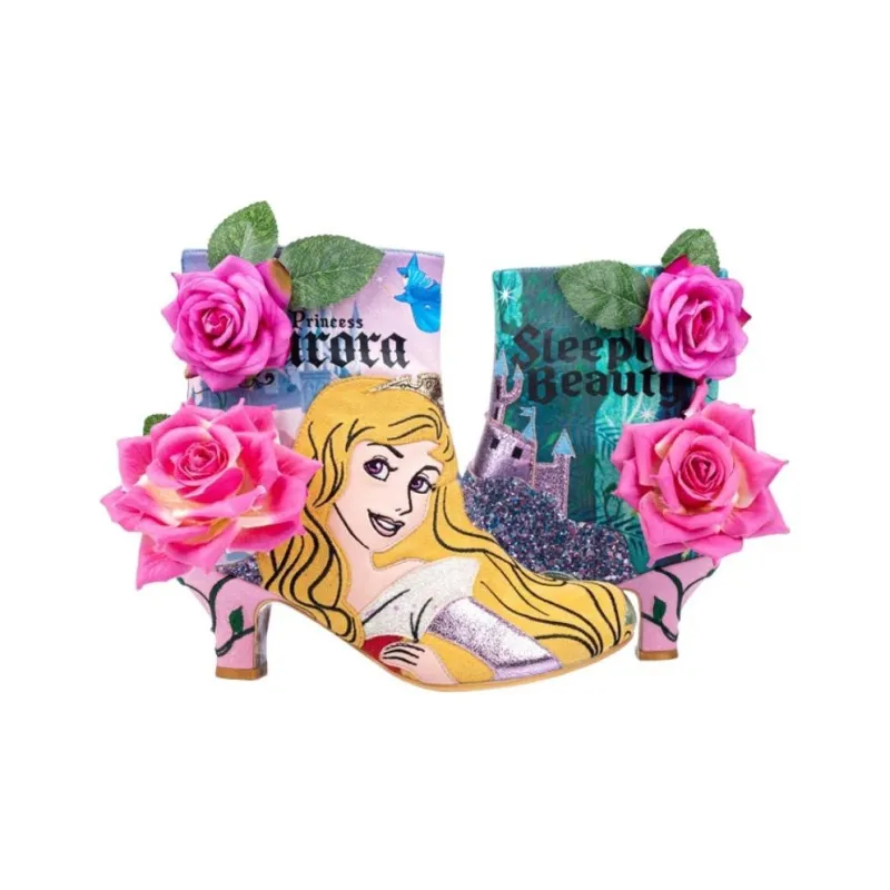 Disney x IRREGULAR CHOICE Princess Of Beauty Ankle Boots Women's Pink-3