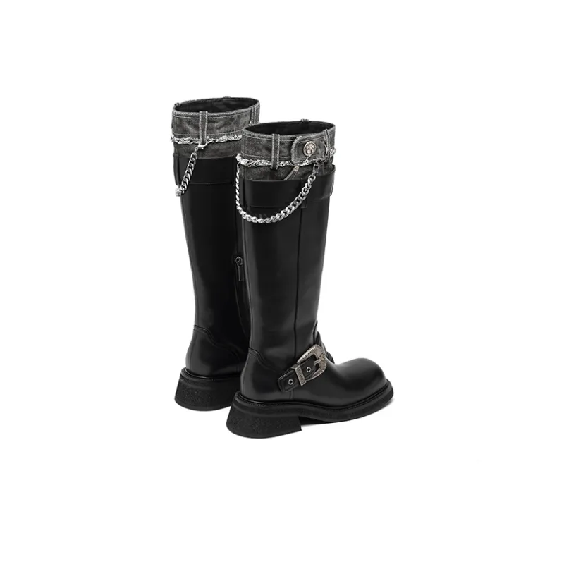 SUGARSU Knee high Boots 4.5cm Women's Black-2