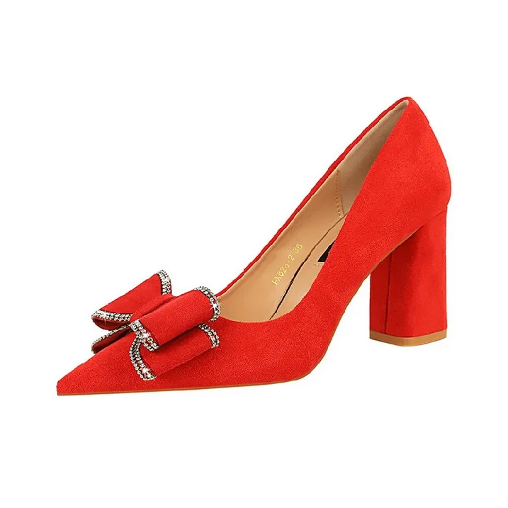 BIGTREE Chunky Heel High Heels Women's-2