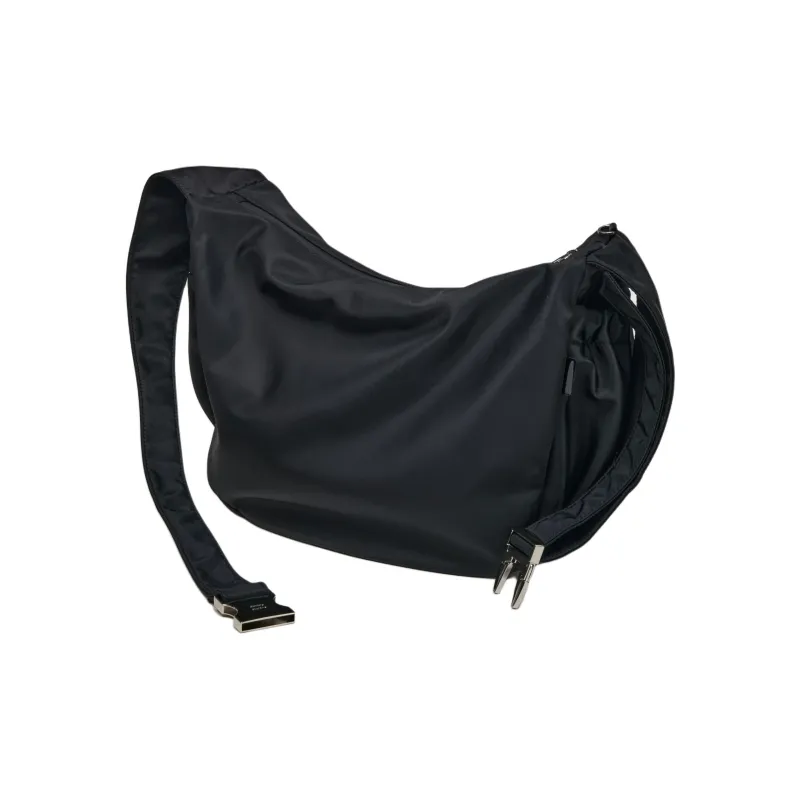 SMTING STUDIO Polyester Shoulder Bag Large Size Unisex Deep Black/Oat/Light Blue-2
