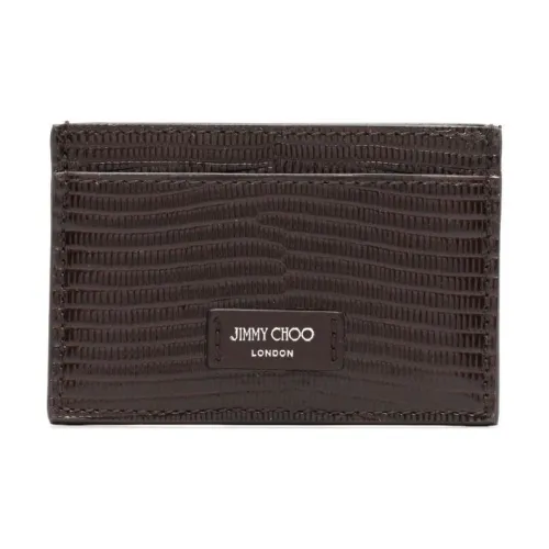 Jimmy Choo Leather Card Clip Card Holder Men's Coffee