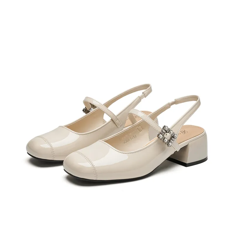 GEMEIQ Block Heel High Heels 4.5cm Women's-7