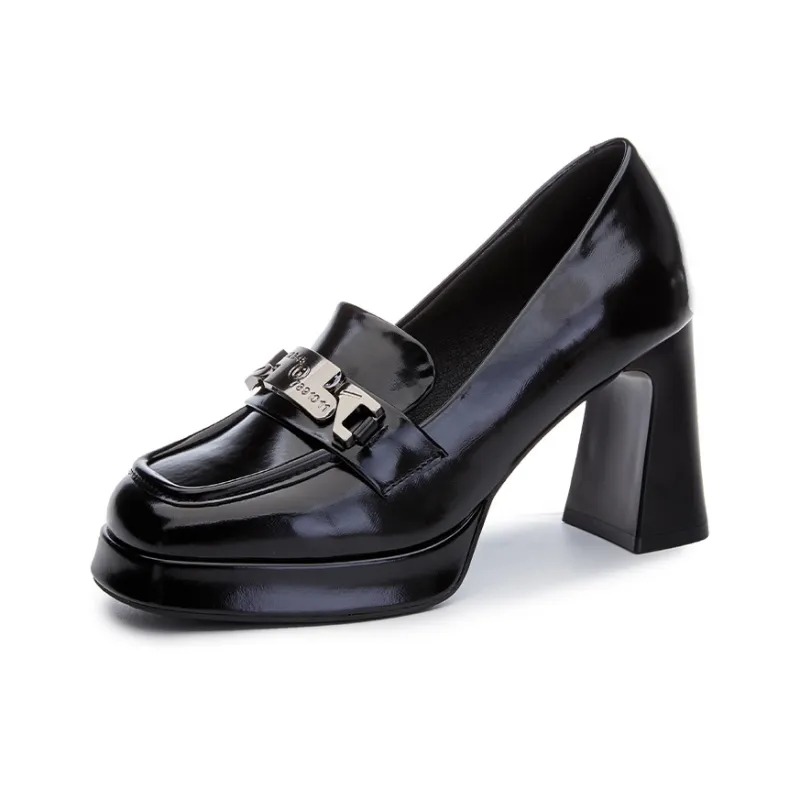 POOQ Chunky Heel High Heels 8.5CM Women's-1