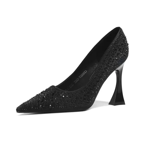 CAMEIDO Flared Heel High Heels 10cm Women's