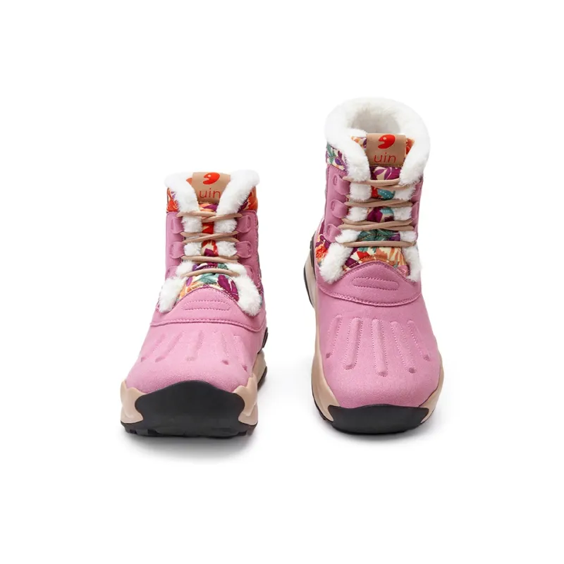U.IN Plants & Flowers Snow Boots Women's Purple/Dark Gray/Orange-2