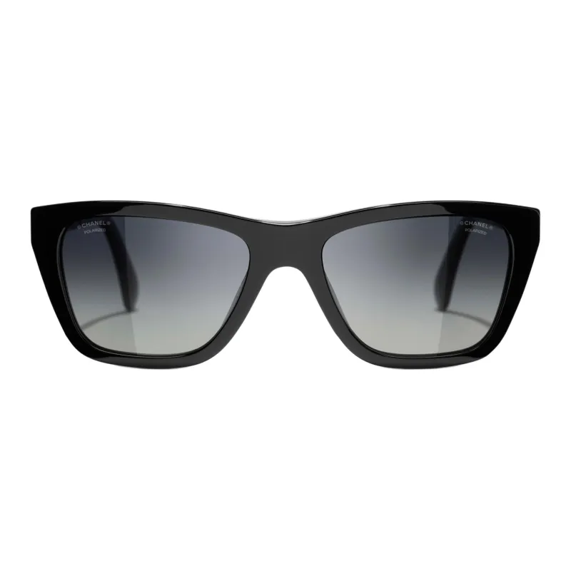 CHANEL Square Sunglasses Unisex Black-1