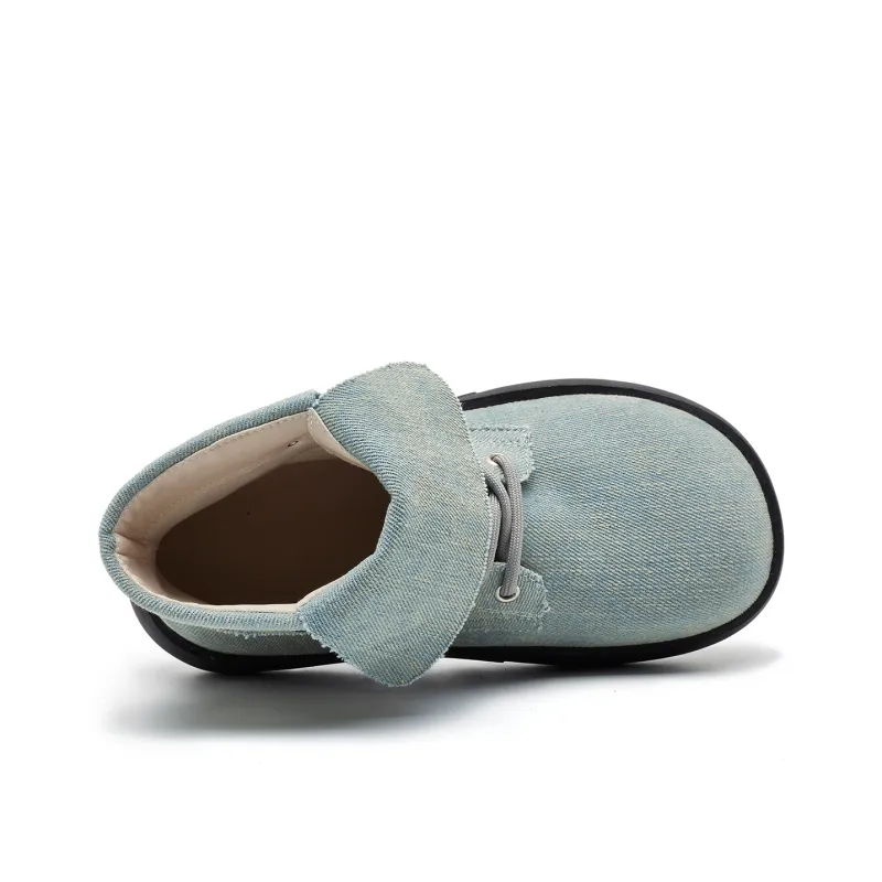 OULISASI Ankle Boots Women's Denim Blue-2