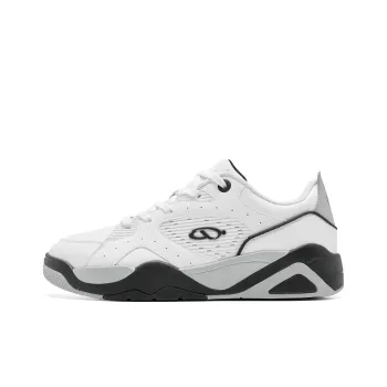 QIAODAN Anti Slip Wear Resistant Low Top Skateboard Shoes Men's White Black