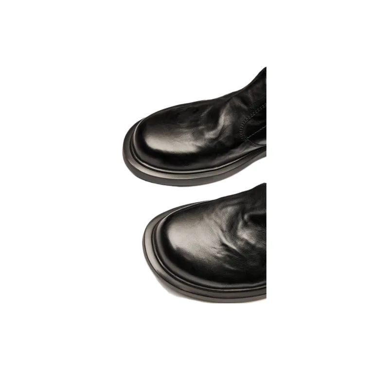 Brounvanm Ankle Boots 3CM Men's Black Coffee-11