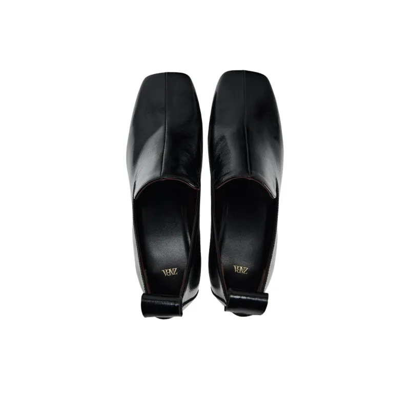 ZARA Chunky Heel High Heels 5cm Women's Black-3