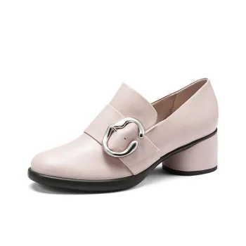 Ecco Chunky Heel High Heels 6.5cm Women's Pink