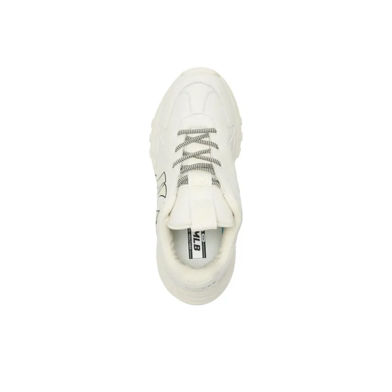 MLB Big Ball Chunky Wear Resistant Height Increasing Low Top Chunky Sneakers Unisex White-3