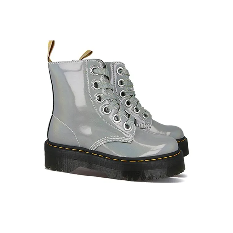 Dr.Martens Molly Short Martin Boot Women's Silver-2